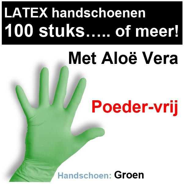 Latex handschoenen poeder met aloë vera