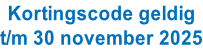 Kortingscode geldig t/m 30 november 2025